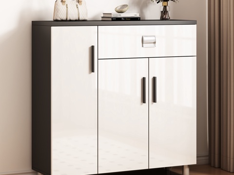  现代极简储物柜 鞋柜 餐边柜 储物柜 矮柜 成品柜3d模型 