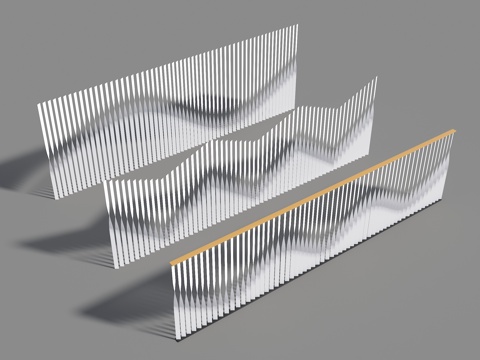 现代栏杆 异形栏杆 金属栏杆 景观栏杆 道路隔离栏杆 栏杆su模型