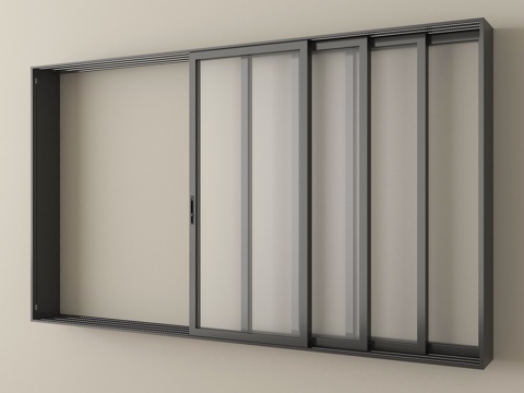 现代窗户推拉窗 落地窗 阳台窗su模型