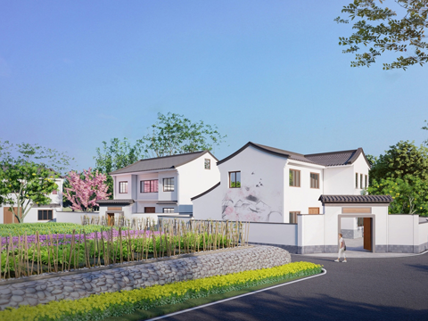 中式乡村民房 乡村 乡村庭院 徽派建筑su模型