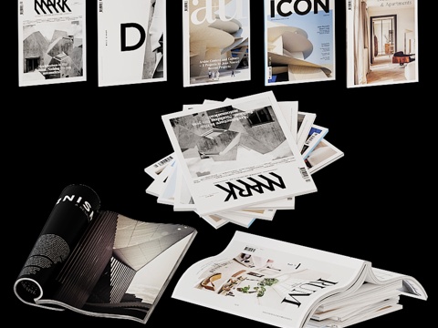  开合式杂志收藏架3d模型 