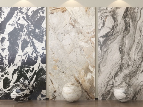  现代石材 大理石 岩板 护墙板 背景墙3d模型 