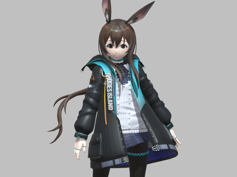 二次元可爱女生 兔子女孩 可爱动漫人物 动漫少女su模型