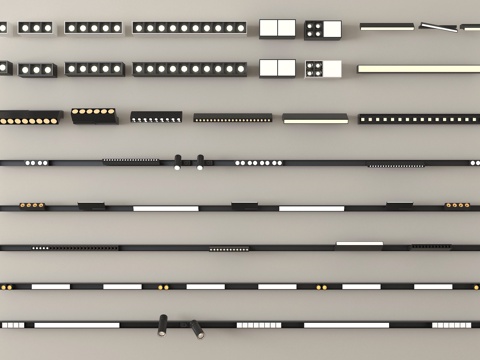 现代筒灯射灯 明装筒灯射灯 轨道式射灯 线性射灯su模型