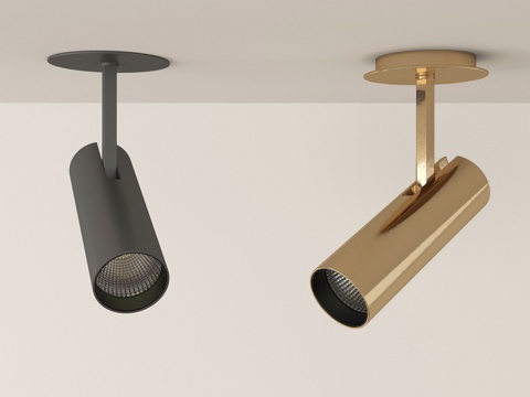 现代射灯 明装射灯 转向式su模型