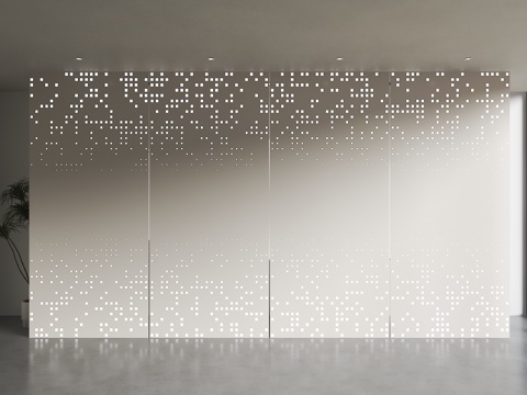  随机渐变孔板 冲孔板 穿孔护墙板 发光冲孔板 镂空板 冲孔板3d模型 