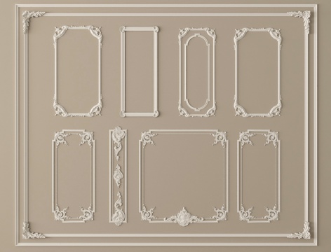 法式线条 雕花线条 构件线条 石膏线su模型