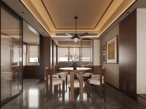  宋式餐厅3d模型 