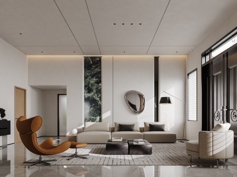  现代客厅3d模型 