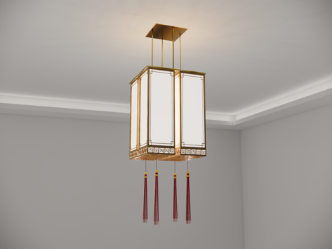 新中式吊灯 灯笼吊灯 中式吊灯su模型