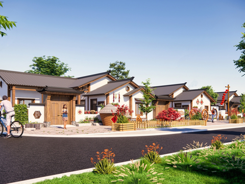 现代乡村民房 新农村 美丽乡村su模型