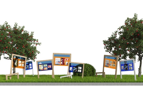  展示牌 展示 景观牌 景观装置 展示装置3d模型 