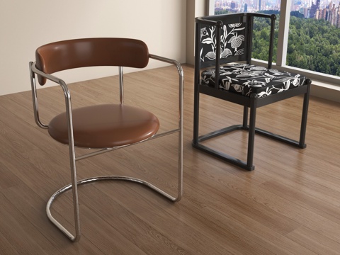 法式中古风餐椅 单椅 休闲椅su模型