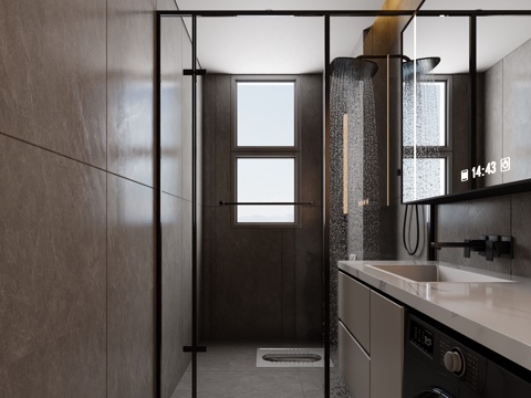  现代卫生间3d模型 