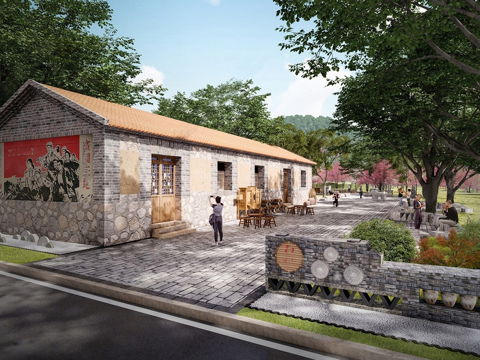 新中式广场景观 知青广场 乡村庭su模型