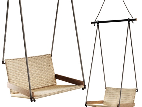  新中式吊椅 秋千椅3d模型 