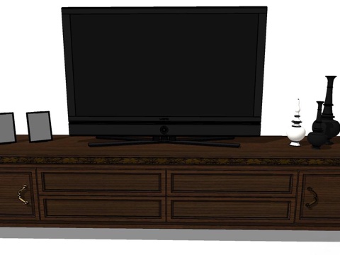 定制电视柜 电视柜 新中式电视柜 组合电视柜 实木电视柜su模型