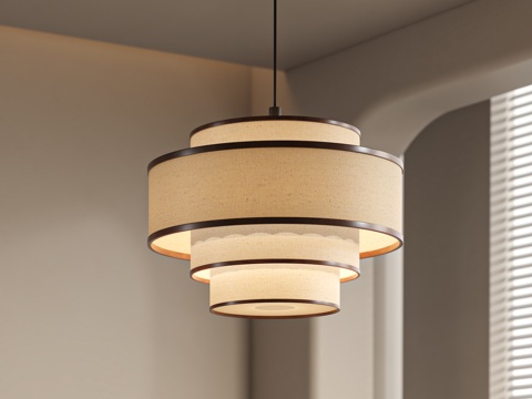 新中式中古吊灯 客厅吊灯 餐厅吊灯su模型