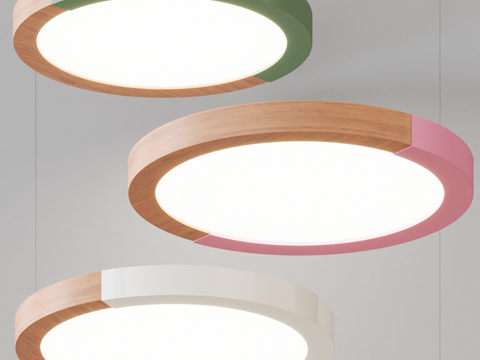  现代奶油风儿童房装饰吊灯3d模型 