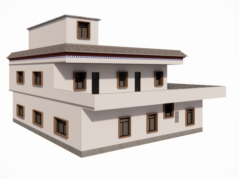 村镇居民楼民宅现代多层住宅su模型