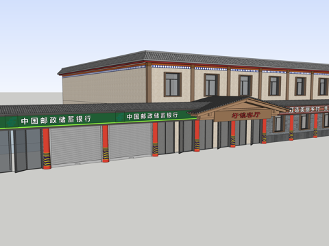 村镇居民楼民宅现代多层住宅自建房su模型