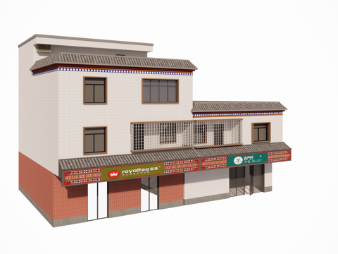 村镇居民楼民宅现代多层住宅自建房su模型