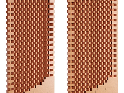  现代侘寂装饰砖砌墙3d模型 