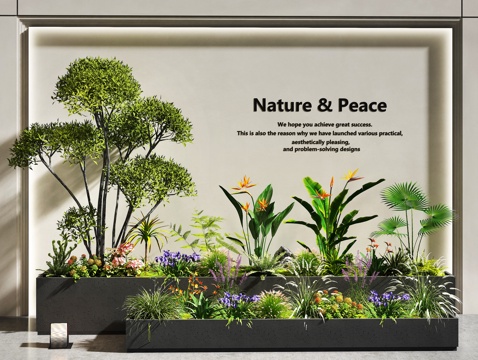  室内景观  植物堆 景观绿植 庭院绿植3d模型 