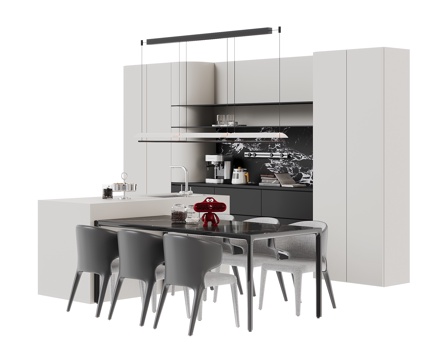 现代餐桌椅组合su模型