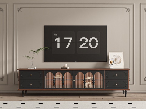 法式复古电视柜su模型