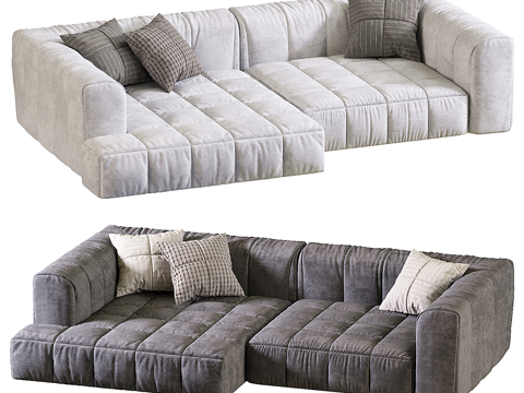  现代意式布艺组合模块沙发3d模型 