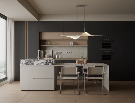 现代家居餐厅su模型