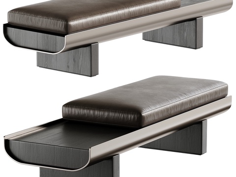  现代意式 Minotti Pilotis 长凳3d模型 