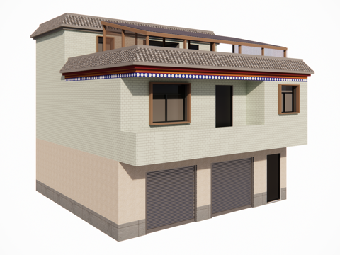村镇居民楼民宅现代多层住宅自建房su模型