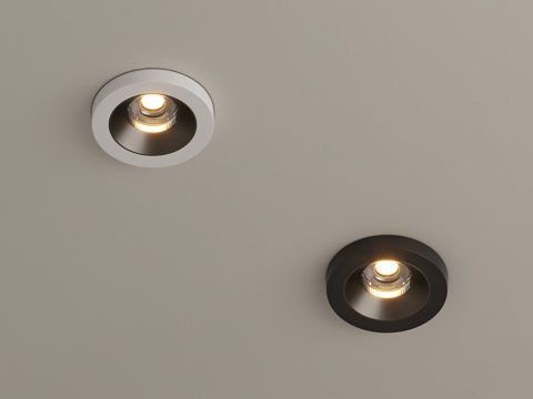 现代明装筒灯su模型