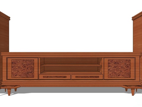 定制电视柜 电视柜 新中式电视柜 组合电视柜 实木电视柜su模型