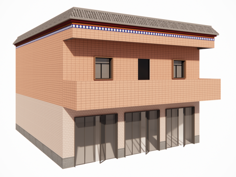 村镇居民楼民宅现代多层住宅自建房su模型