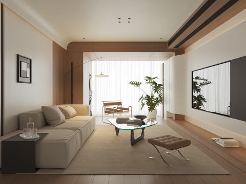  现代家居客厅3d模型 