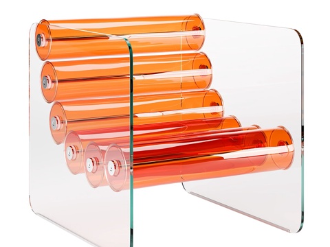  现代极简 Exculisive MW 钢化玻璃扶手椅3d模型 