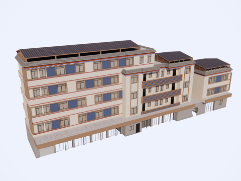 村镇居民楼民宅现代多层住宅su模型