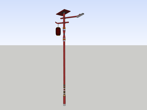 村镇民族风路灯su模型