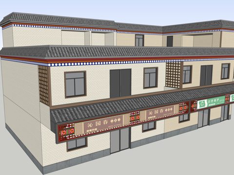 村镇居民楼民宅现代多层住宅自建房su模型