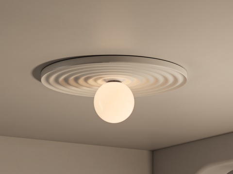 法式侘寂吸顶灯su模型