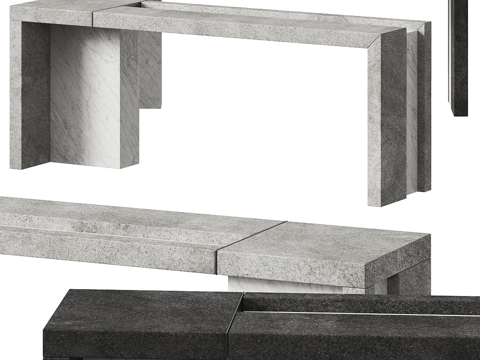 现代极简 Cornelio Cappellini 石制玄关桌3d模型