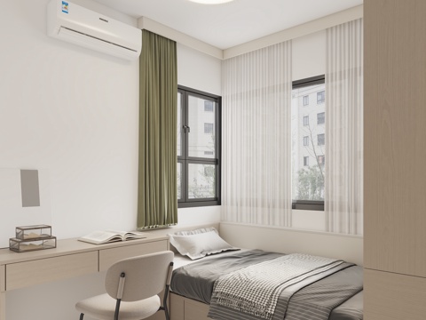 现代风卧室3d模型