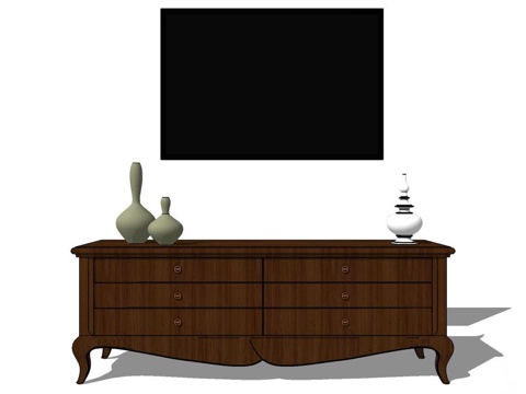 定制电视柜 电视柜 新中式电视柜 组合电视柜 实木电视柜su模型