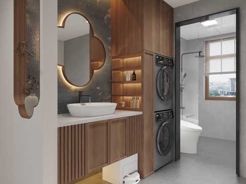  新中式宋式美学卫生间3d模型 