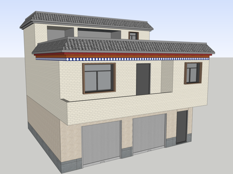 村镇居民楼民宅现代多层住宅自建房su模型