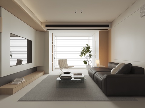 现代家居客厅su模型