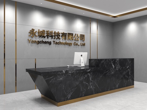 异形背景墙 数字前台 前台背景墙 公司形象墙 接待背景墙 科su模型